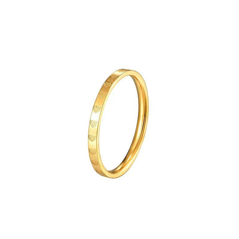 BAZAR Heart Engraved Minimalist Gold Ring