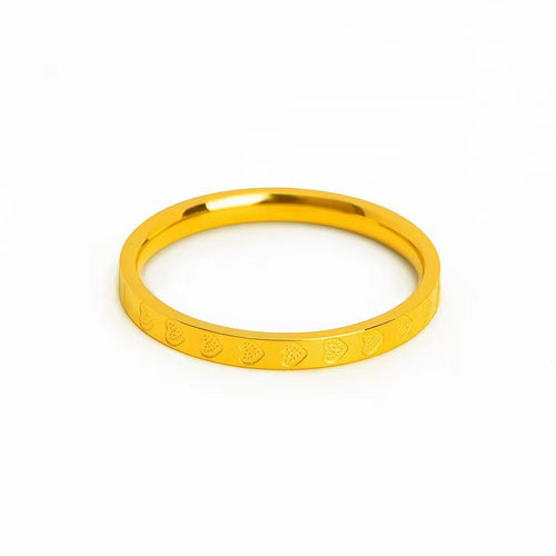BAZAR Heart Engraved Minimalist Gold Ring